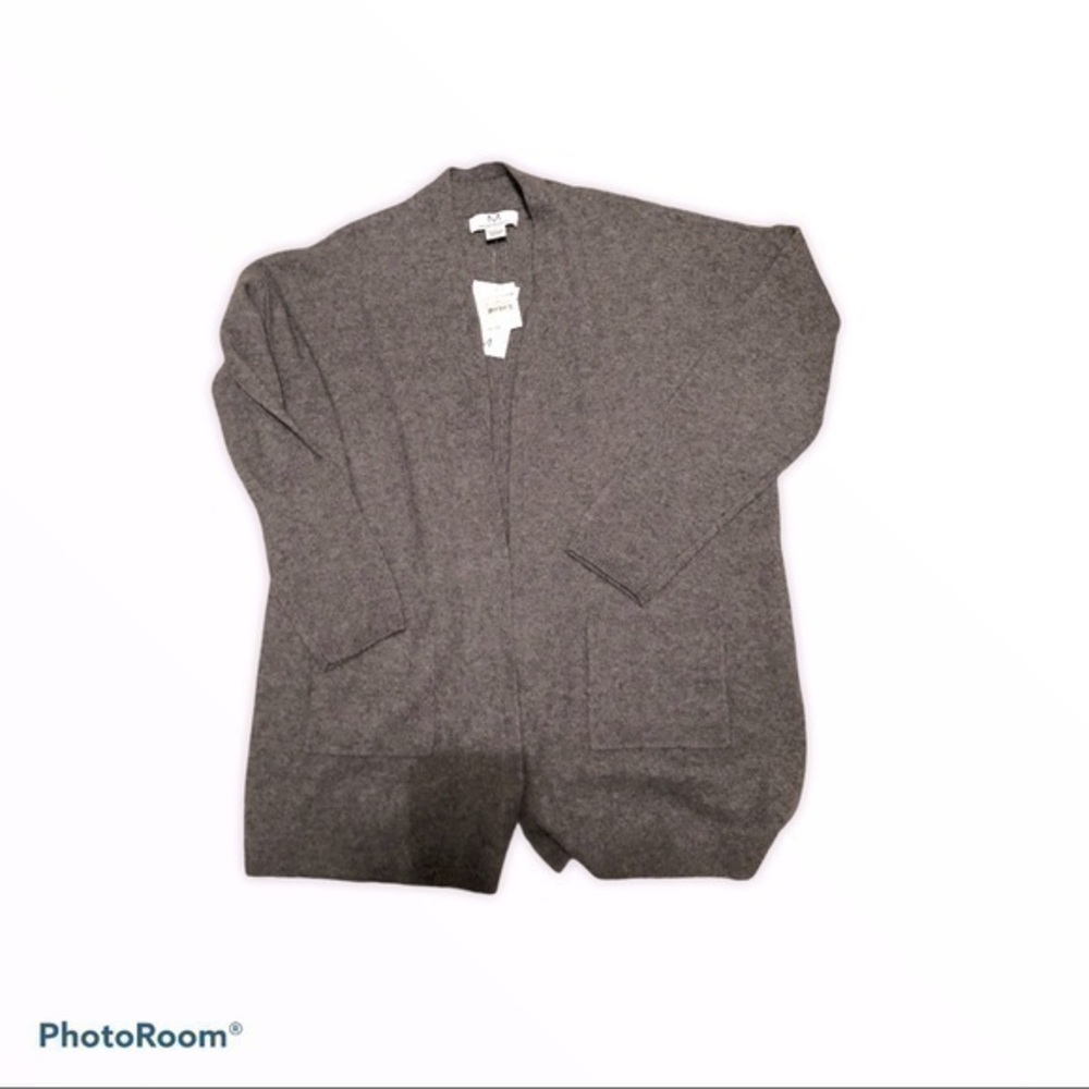 Magaschioni grey heather cashmere sweater open
